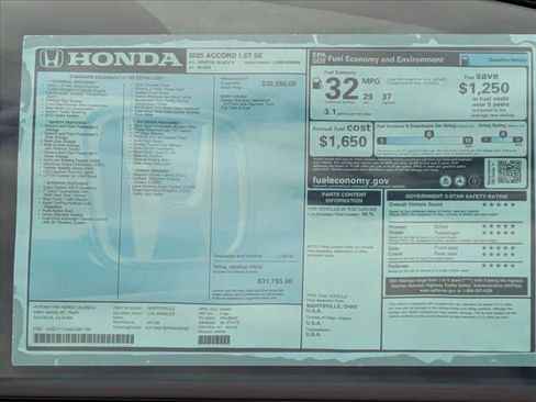 New 2025 Honda Accord SE image 17