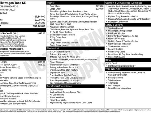 Certified 2022 Volkswagen Taos SE w/ IQ.Drive SE Package image 3