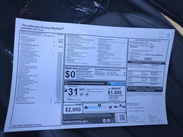 New 2026 BMW 430i Coupe w/ Parking Assistance Package RWD image 18