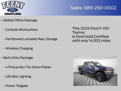 Certified 2025 Ford F150 Tremor w/ Mobile Office Package AWD/4WD image 9