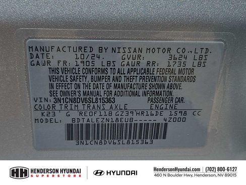 Used 2025 Nissan Versa S w/ Trunk Package FWD image 34