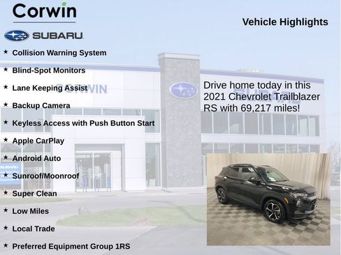 Used 2021 Chevrolet TrailBlazer RS w/ Sun and Liftgate Package FWD image 6