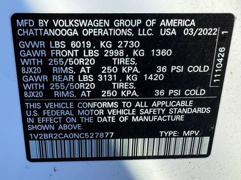 Used 2022 Volkswagen Atlas SEL AWD/4WD image 31