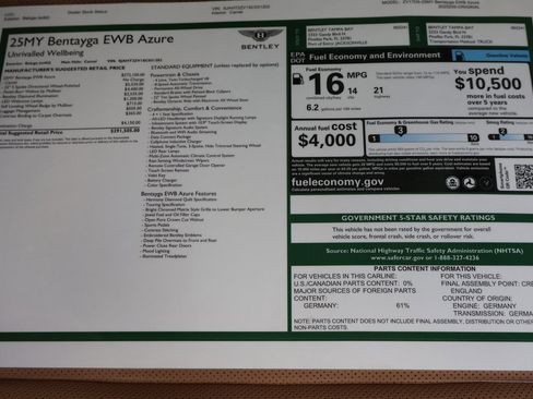 New 2025 Bentley Bentayga Extended Wheelbase image 20