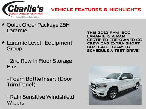 Certified 2022 RAM 1500 Laramie w/ Sport Appearance Package AWD/4WD image 7