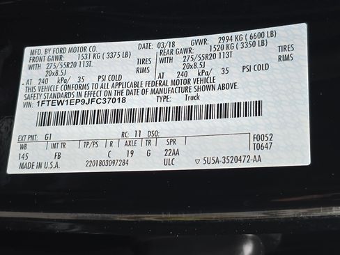 Used 2018 Ford F150 XLT w/ Equipment Group 302A Luxury image 34