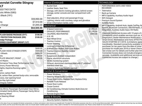 Used 2019 Chevrolet Corvette Stingray Coupe w/ Battery Protection Package RWD image 4