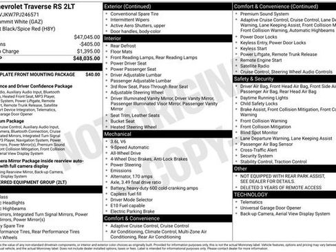 Used 2023 Chevrolet Traverse RS image 48