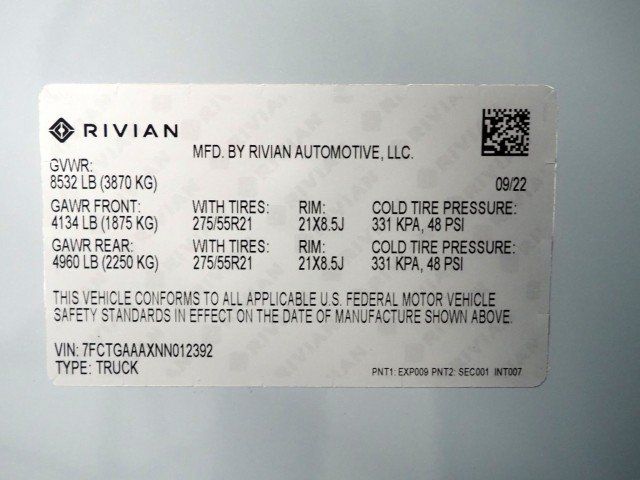 Used 2022 Rivian R1T AWD Adventure Quad image 80