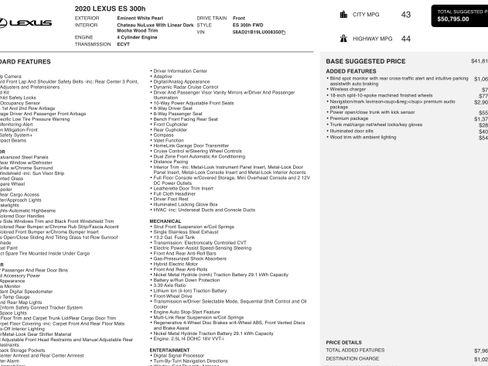 Used 2020 Lexus ES 300h ES 300h w/ Premium Package image 4
