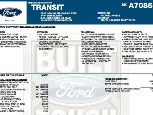 Used 2025 Ford Transit 350 148 Medium Roof AWD image 2