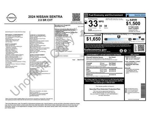 Used 2024 Nissan Sentra SR w/ SR Premium Package FWD image 2