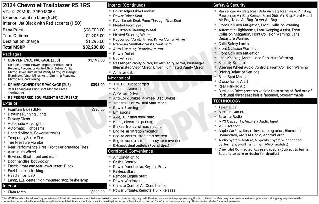 Certified 2024 Chevrolet TrailBlazer RS w/ Convenience Package AWD/4WD image 33