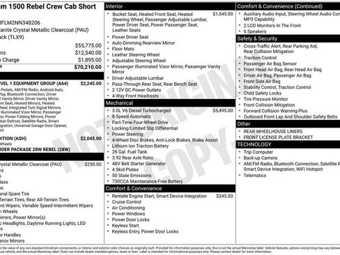 Certified 2022 RAM 1500 Rebel w/ Rebel Level 1 Equipment Group image 41