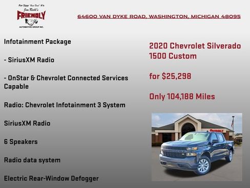 Used 2020 Chevrolet Silverado 1500 Custom w/ Custom Value Package AWD/4WD image 25