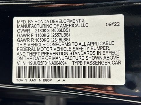 Used 2022 Acura TLX Base image 37
