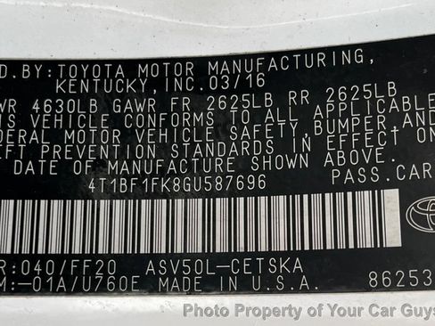 Used 2016 Toyota Camry SE FWD image 23