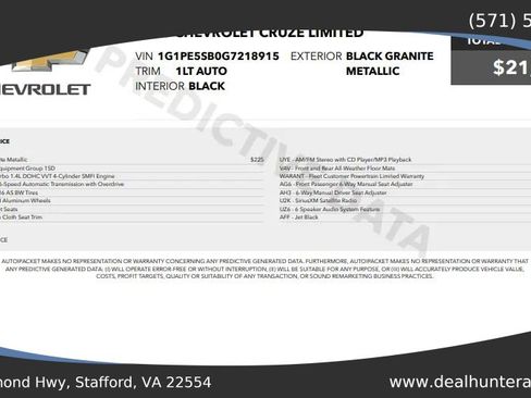 Used 2016 Chevrolet Cruze LT w/ Technology Package FWD image 39