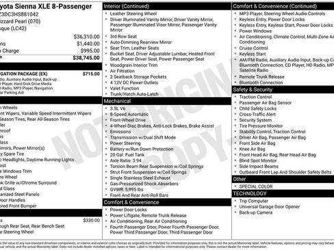 Used 2017 Toyota Sienna XLE w/ XLE Navigation Package image 3