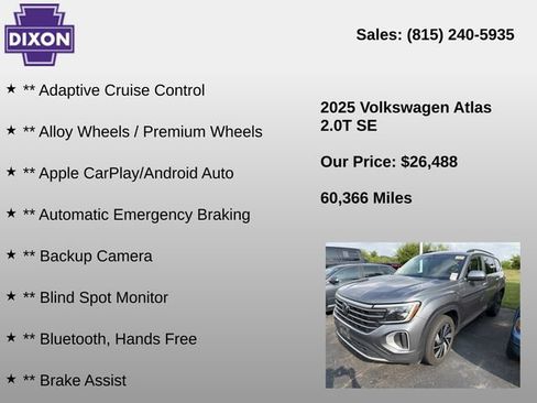 Used 2025 Volkswagen Atlas SE AWD/4WD image 4
