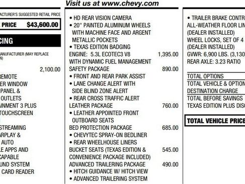 Certified 2021 Chevrolet Silverado 1500 RST w/ Texas Edition Plus RWD image 2