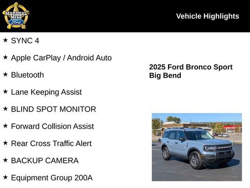 New 2025 Ford Bronco Sport Big Bend AWD/4WD image 2