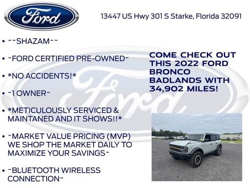 Used 2022 Ford Bronco Badlands w/ Sasquatch Package AWD/4WD image 6