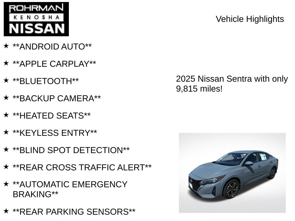 Used 2025 Nissan Sentra SV w/ All-Weather Package FWD image 8