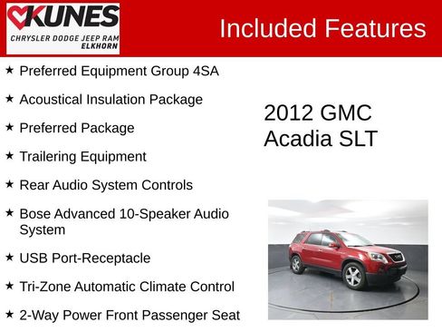 Used 2012 GMC Acadia SLT AWD/4WD image 4
