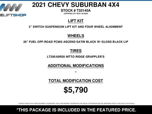 Used 2021 Chevrolet Suburban Z71 w/ Z71 Off-Road Package image 2