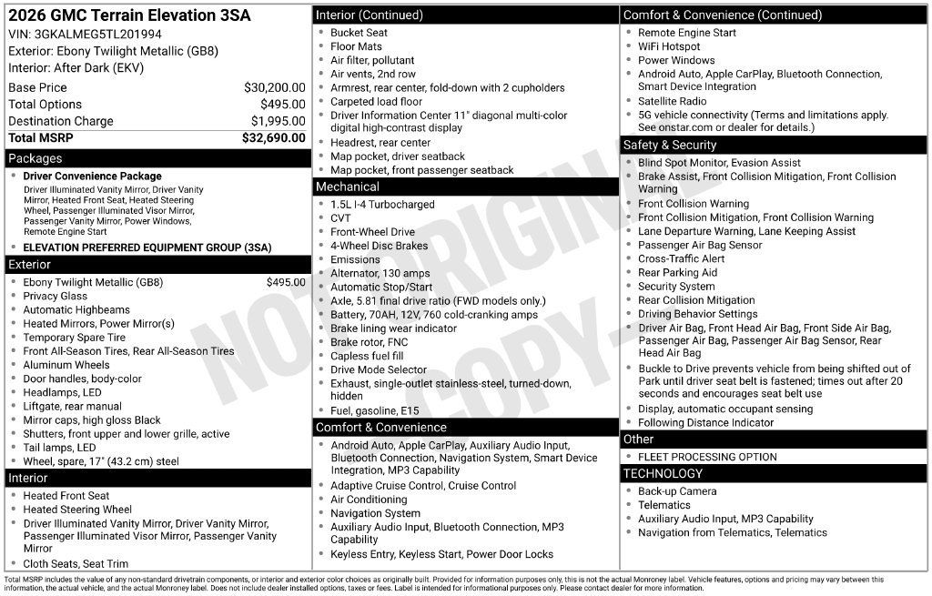 Used 2026 GMC Terrain Elevation FWD image 18