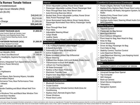 Used 2024 Alfa Romeo Tonale Veloce w/ Active Assist Package image 17