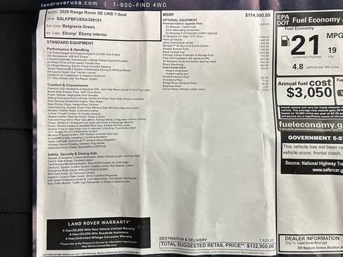 Used 2025 Land Rover Range Rover Long Wheelbase SE image 46