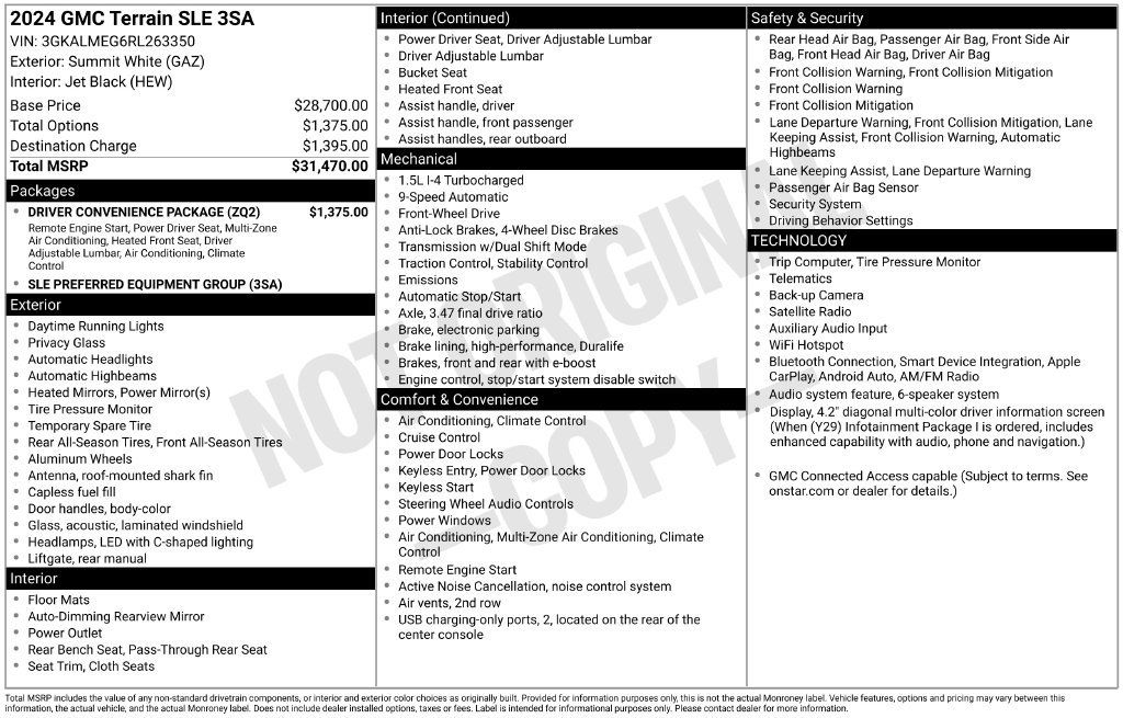 Used 2024 GMC Terrain SLE w/ Driver Convenience Package FWD image 6