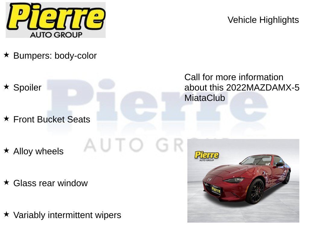 Used 2022 MAZDA MX-5 Miata Club RWD image 14