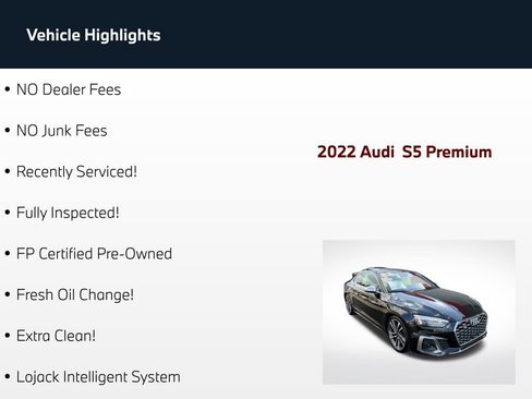 Used 2022 Audi S5 Premium w/ Convenience Package AWD/4WD image 3