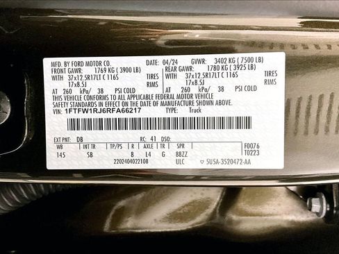 Used 2024 Ford F150 Raptor w/ Equipment Group 803A Raptor R image 32