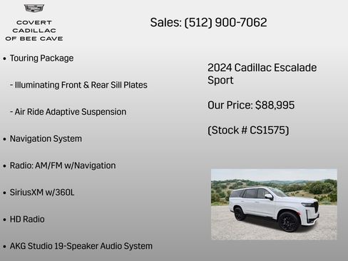 Certified 2024 Cadillac Escalade Sport w/ LPO, ONYX Package AWD/4WD image 31