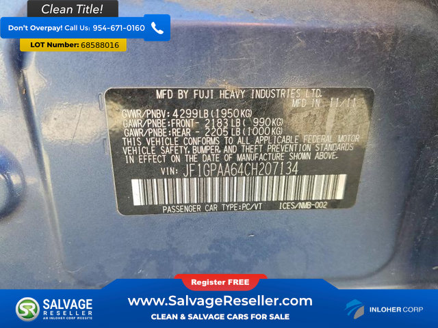 Used 2012 Subaru Impreza 2.0i w/ Popular Pkg 1 AWD/4WD image 16