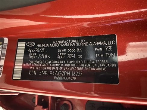 Certified 2023 Hyundai Elantra Limited w/ Cargo Package image 23