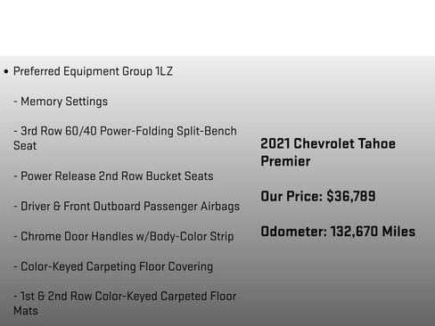 Used 2021 Chevrolet Tahoe Premier w/ Premium Package AWD/4WD image 6