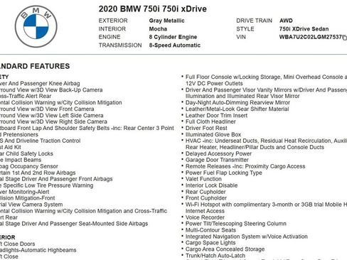 Used 2020 BMW 750i xDrive AWD/4WD image 20
