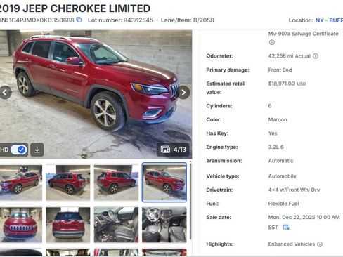 Used 2019 Jeep Cherokee Limited AWD/4WD image 42