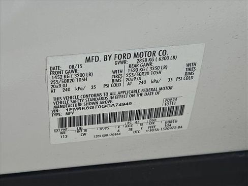 Used 2016 Ford Explorer Sport w/ Equipment Group 401A AWD/4WD image 23