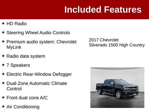 Used 2017 Chevrolet Silverado 1500 High Country AWD/4WD image 4