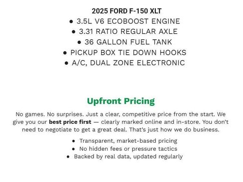 Certified 2025 Ford F150 XLT w/ Equipment Group 301A Standard AWD/4WD image 2