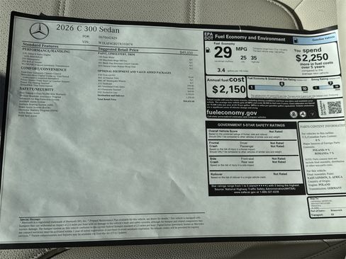 New 2026 Mercedes-Benz C 300 C 300 image 33