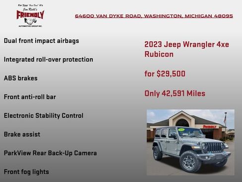 Used 2023 Jeep Wrangler Unlimited Rubicon 4xe w/ Cold Weather Group AWD/4WD image 25