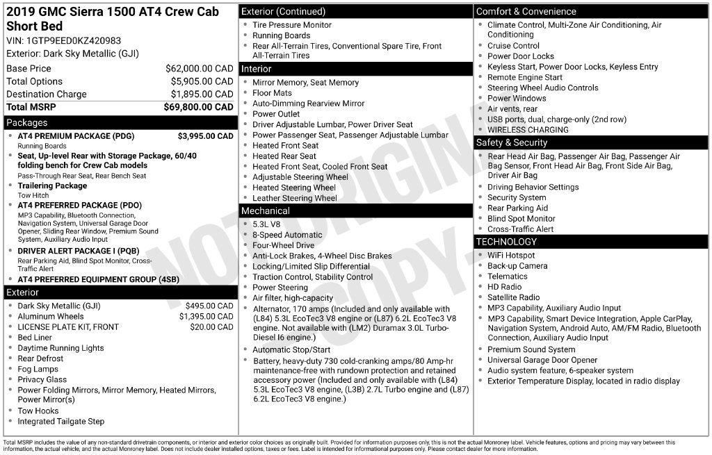 Used 2019 GMC Sierra 1500 AT4 w/ AT4 Premium Package AWD/4WD image 14