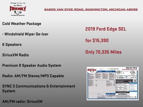 Used 2019 Ford Edge SEL w/ Equipment Group 201A AWD/4WD image 4